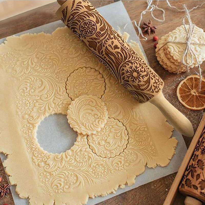 1PC Embossing Engraved Rolling - Kitchen Roller Baking ulasan dan harga