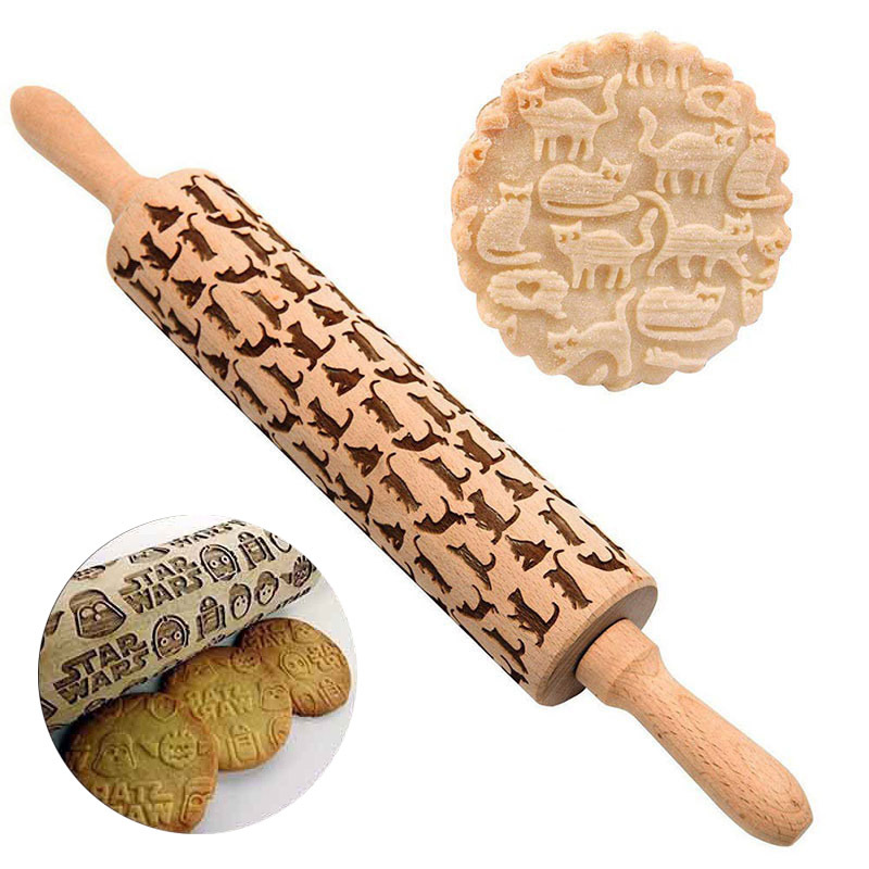 1PC Embossing Engraved Rolling - Kitchen Roller Baking ulasan dan harga