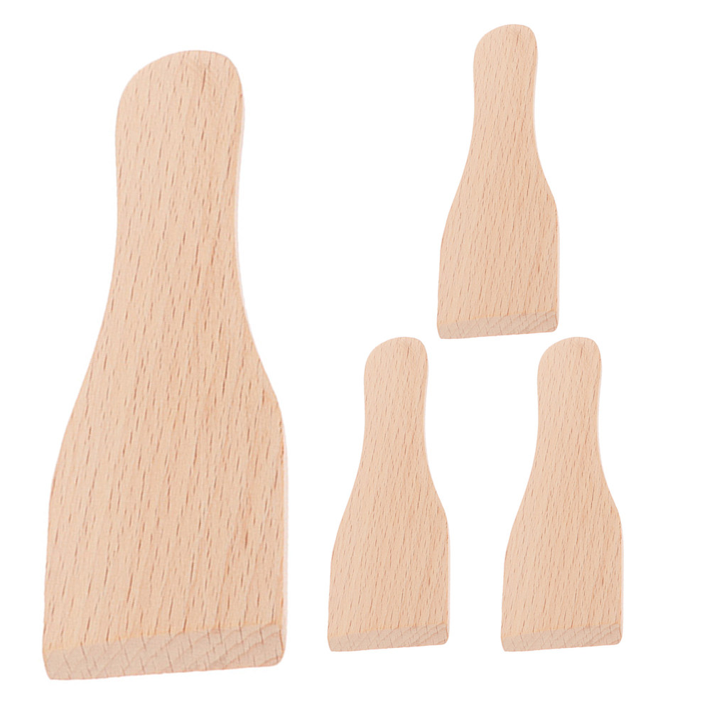 4Pcs Wooden Baking Spatula Set - Baking Kitchen Set ulasan dan harga