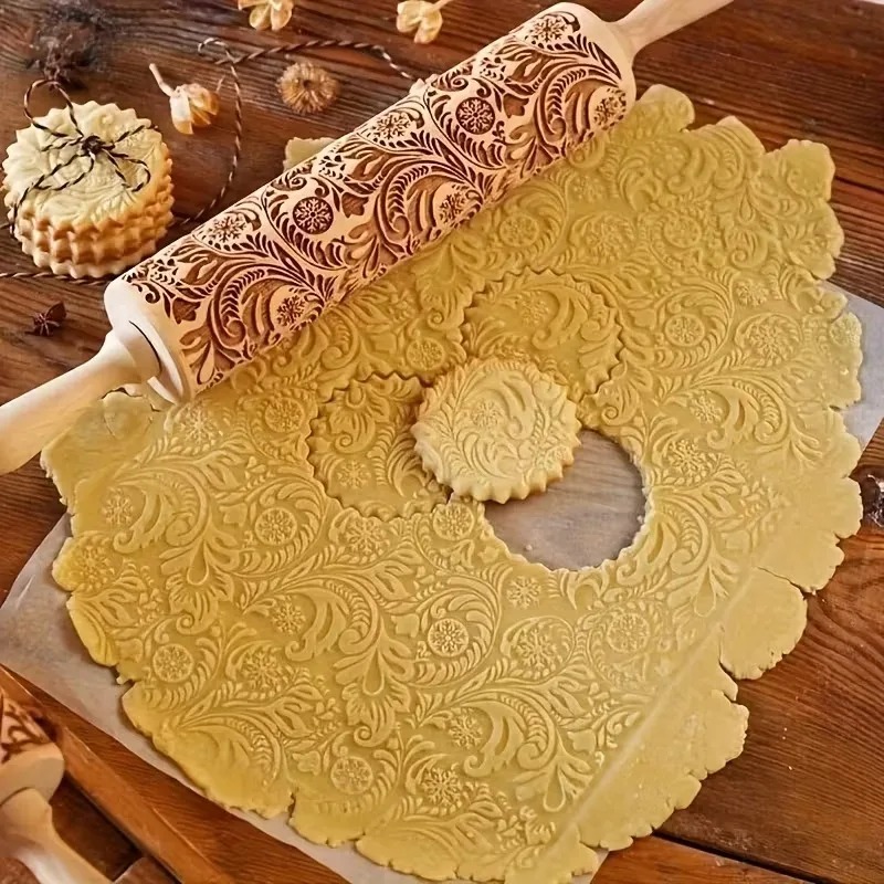 1-5PCS Xmas Engraved Dough Rol - Kitchen Roller Baking ulasan dan harga